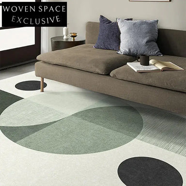 Luxury Modern Geometric Polyester Area Rug for Living Room, Bedroom, and Sofa Spaces