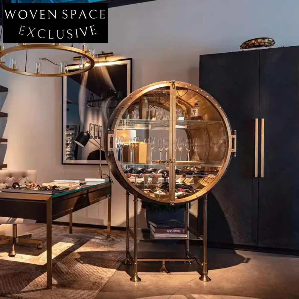 Luxury Modern Glass Display Corner Bar Cabinet for Living Room Storage