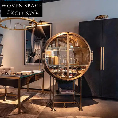 Luxury Modern Glass Display Corner Bar Cabinet for Living Room Storage