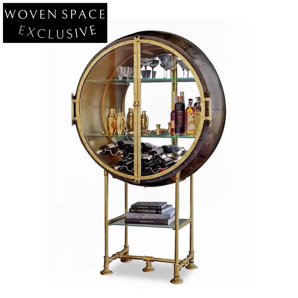 Luxury Modern Glass Display Corner Bar Cabinet for Living Room Storage