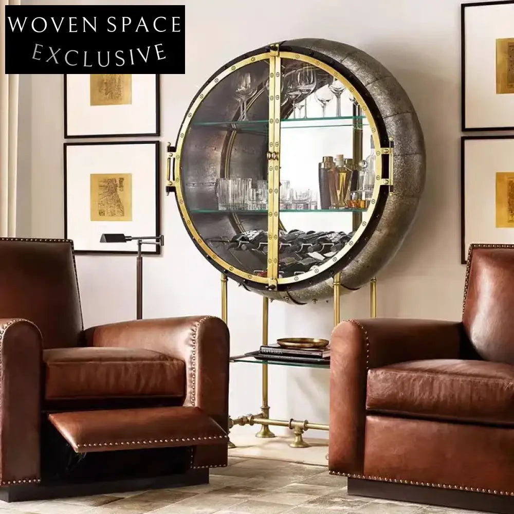 Luxury Modern Glass Display Corner Bar Cabinet for Living Room Storage