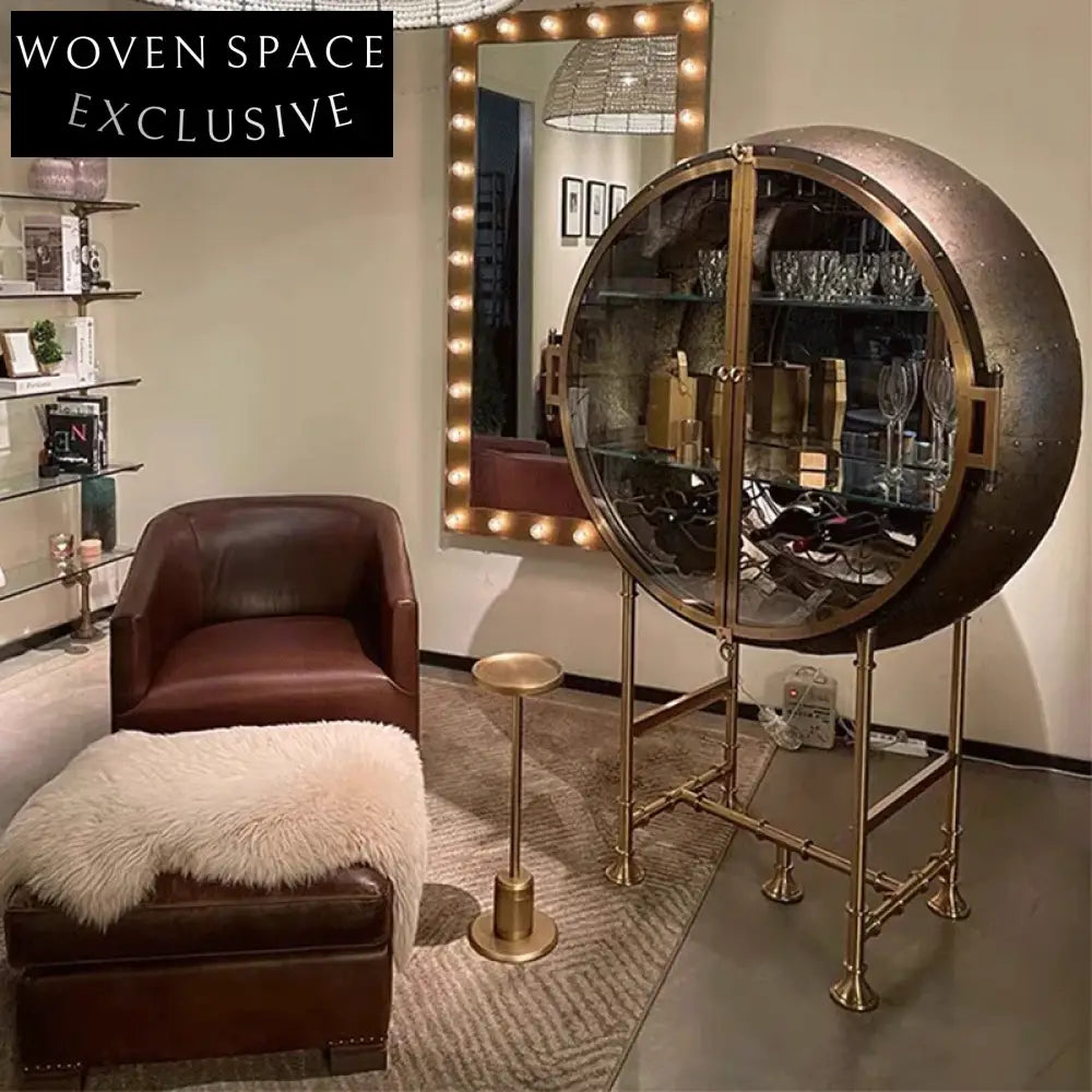 Luxury Modern Glass Display Corner Bar Cabinet for Living Room Storage