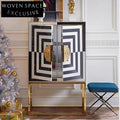 Luxury Modern Gold Black Storage Cabinet Solid Wood Stainless Steel Base