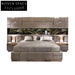 Luxury Modern Golden Metal King Size Upholstered Bed with Italian Suede Fabric