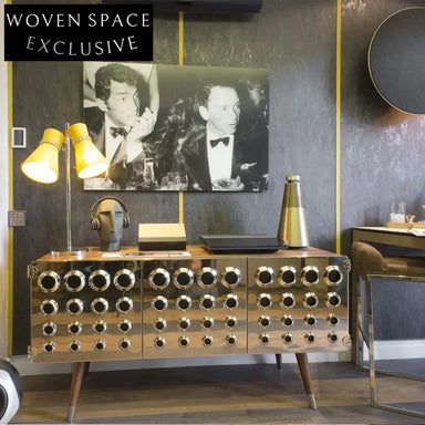 Luxury Modern Golden Side Tool Cabinet Stainless Steel Solid Wood Storage