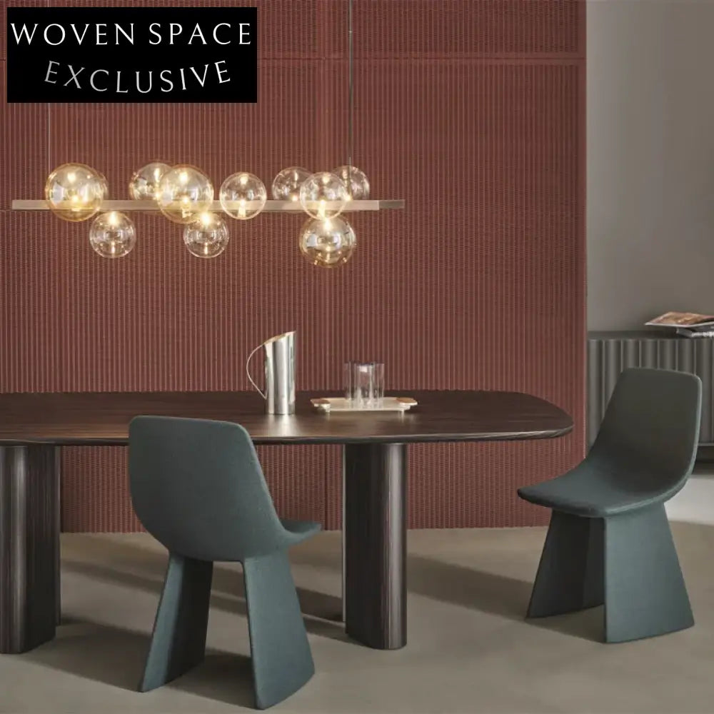 Luxury Modern High Back Blue Velvet Upholstered Metal Frame Dining Chair