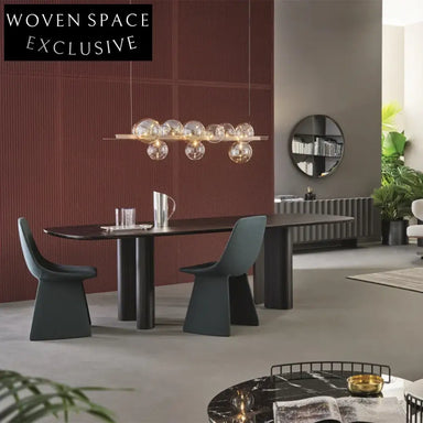 Luxury Modern High Back Blue Velvet Upholstered Metal Frame Dining Chair