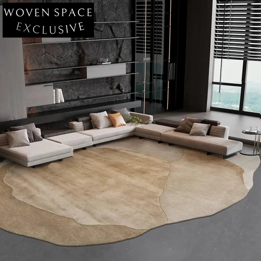 Luxury Modern Irregular Hand-Tufted Tencel Dining Room Bedroom Area Rug