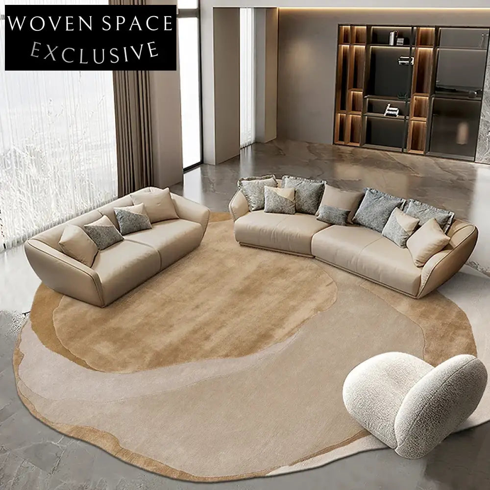 Luxury Modern Irregular Hand-Tufted Tencel Dining Room Bedroom Area Rug