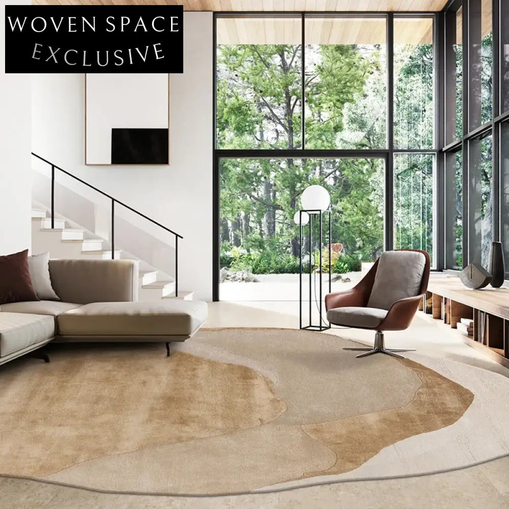 Luxury Modern Irregular Hand-Tufted Tencel Dining Room Bedroom Area Rug