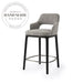 Luxury Modern Italian Backrest Bar Chair, Wood Leg Leather Counter Stool