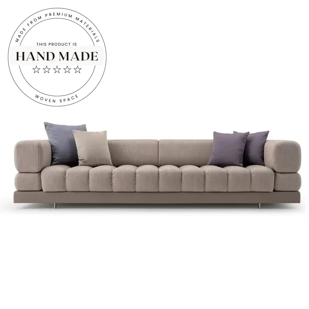 Luxury Modern Italian Flax Fabric Sectional Seater Lounge Sofa