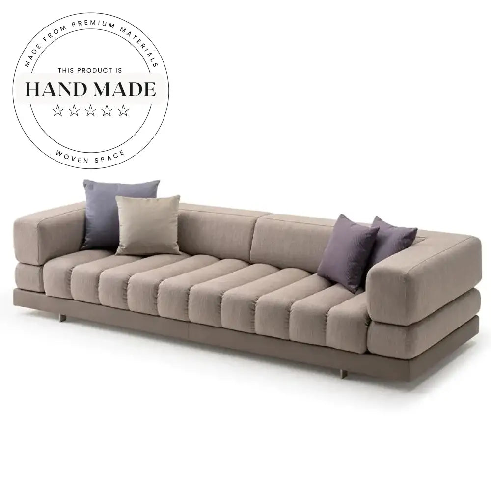 Luxury Modern Italian Flax Fabric Sectional Seater Lounge Sofa