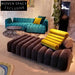 Luxury Modern L-Shaped Velvet Sectional Sofa Set for Contemporary Living Rooms