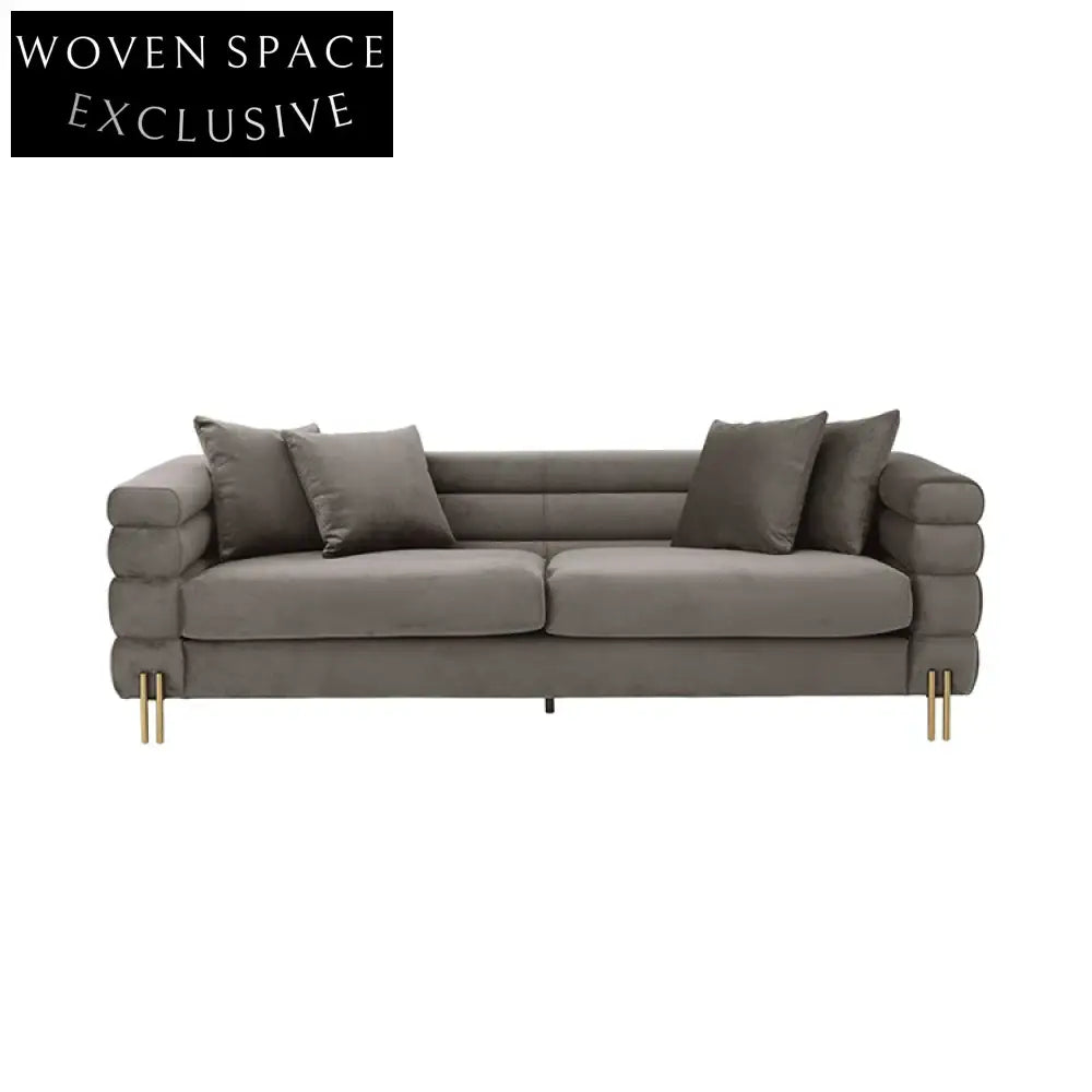 Luxury Modern Lamb Wool Upholstered Living Room Lounge Chair with Metal Legs