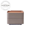 Luxury Modern Leather 2-Drawer Storage Bedroom Bedside Table