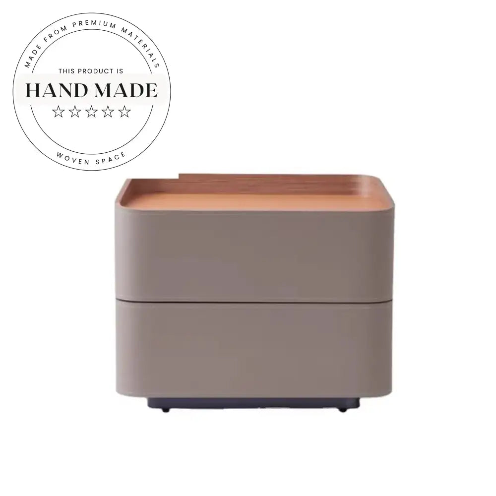 Luxury Modern Leather 2-Drawer Storage Bedroom Bedside Table