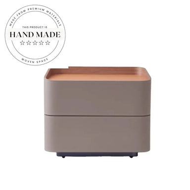 Luxury Modern Leather 2-Drawer Storage Bedroom Bedside Table