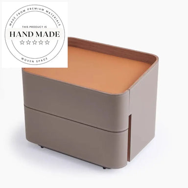 Luxury Modern Leather 2-Drawer Storage Bedroom Bedside Table
