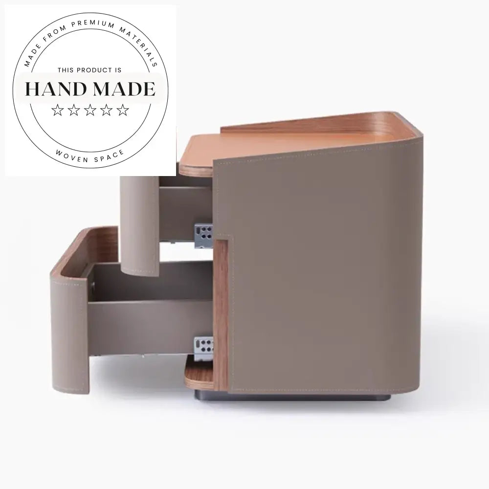 Luxury Modern Leather 2-Drawer Storage Bedroom Bedside Table