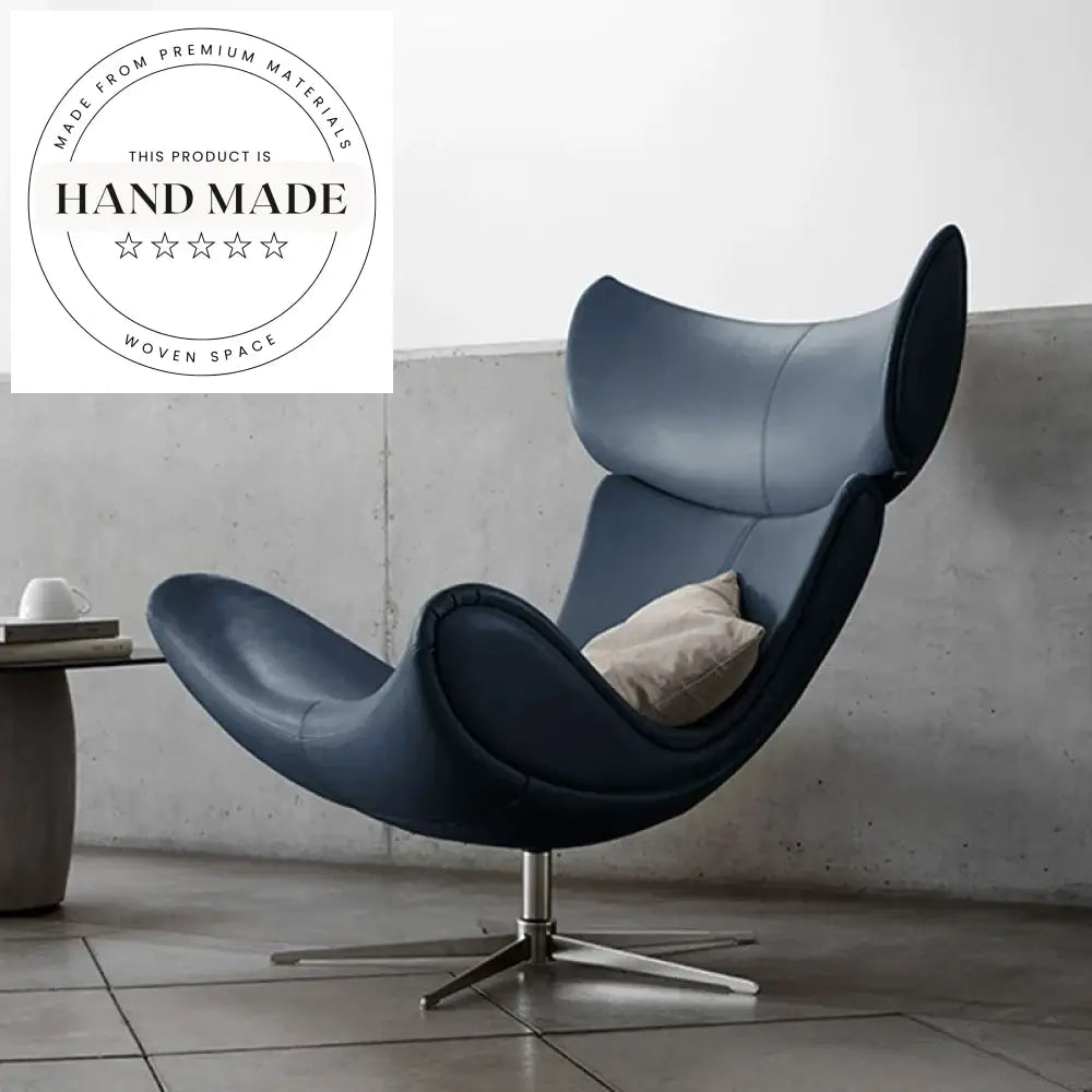 Luxury Modern Leather Recliner Armchair with Metal Base and Optional Ottoman