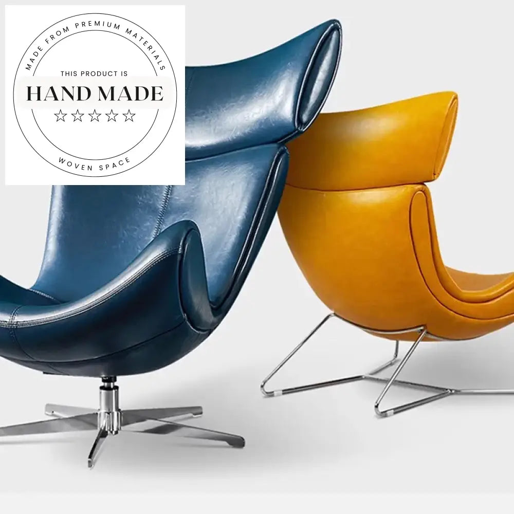Luxury Modern Leather Recliner Armchair with Metal Base and Optional Ottoman