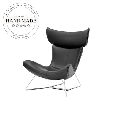 Luxury Modern Leather Recliner Armchair with Metal Base and Optional Ottoman