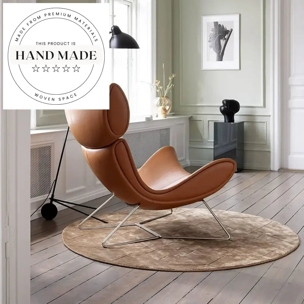 Luxury Modern Leather Recliner Armchair with Metal Base and Optional Ottoman