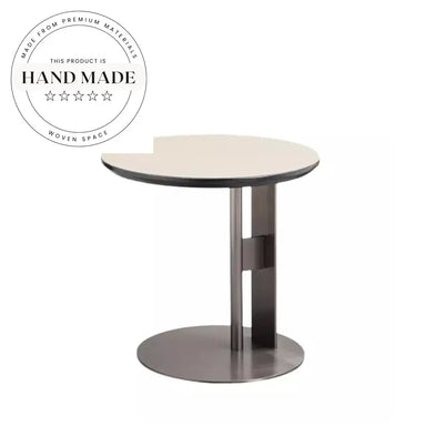 Luxury Modern Leather Top Stainless Steel Sofa Bedside End Table