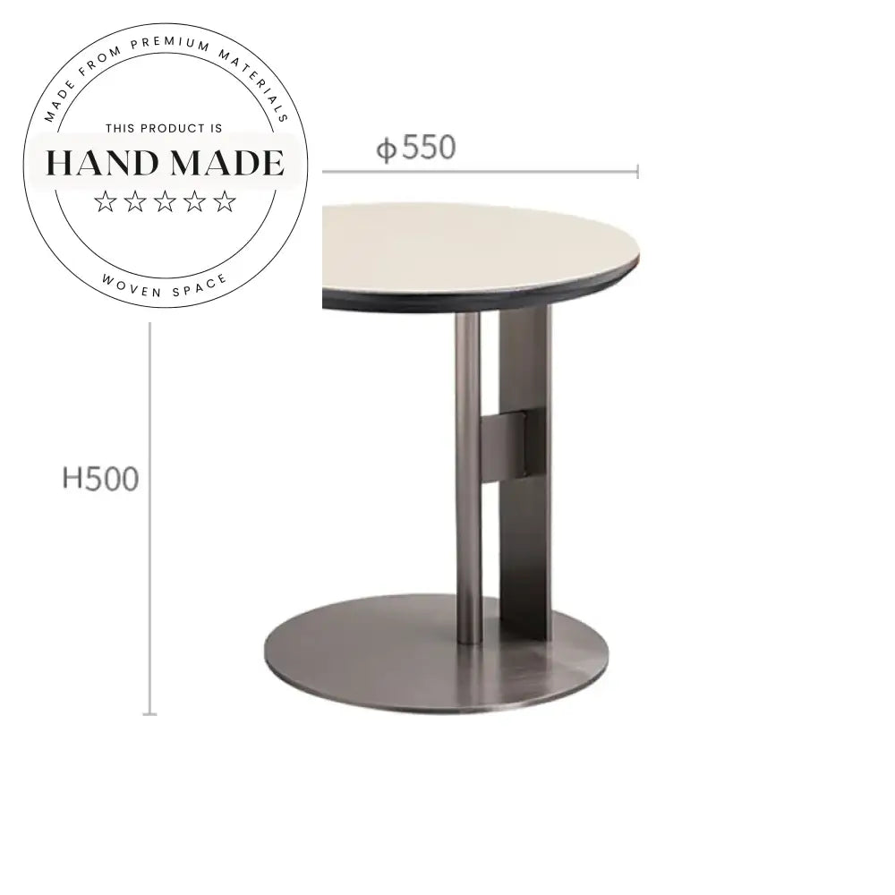 Luxury Modern Leather Top Stainless Steel Sofa Bedside End Table