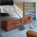 Luxury Modern Living Room Mountain Step Leather Sofa