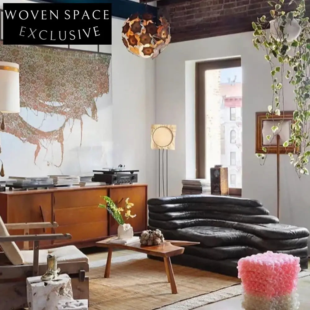 Luxury Modern Living Room Mountain Step Leather Sofa