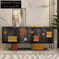Luxury Modern Living Room Wooden Storage Cabinet with Stainless Steel Drawers