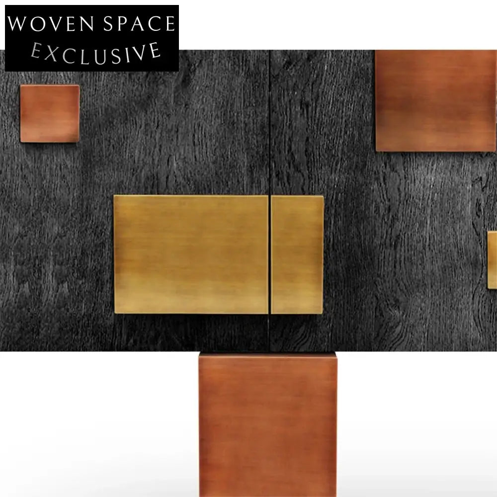 Luxury Modern Living Room Wooden Storage Cabinet with Stainless Steel Drawers