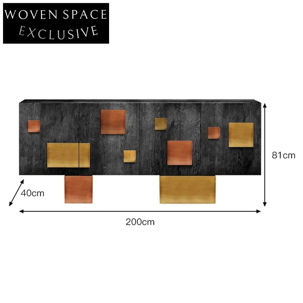 Luxury Modern Living Room Wooden Storage Cabinet with Stainless Steel Drawers