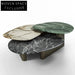 Luxury Modern Marble & Stainless Steel 3-Piece Living Room Coffee Table