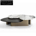 Luxury Modern Marble & Stainless Steel 3-Piece Living Room Coffee Table