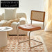Luxury Modern Metal Frame Rattan Back Armless Dining Accent Chair