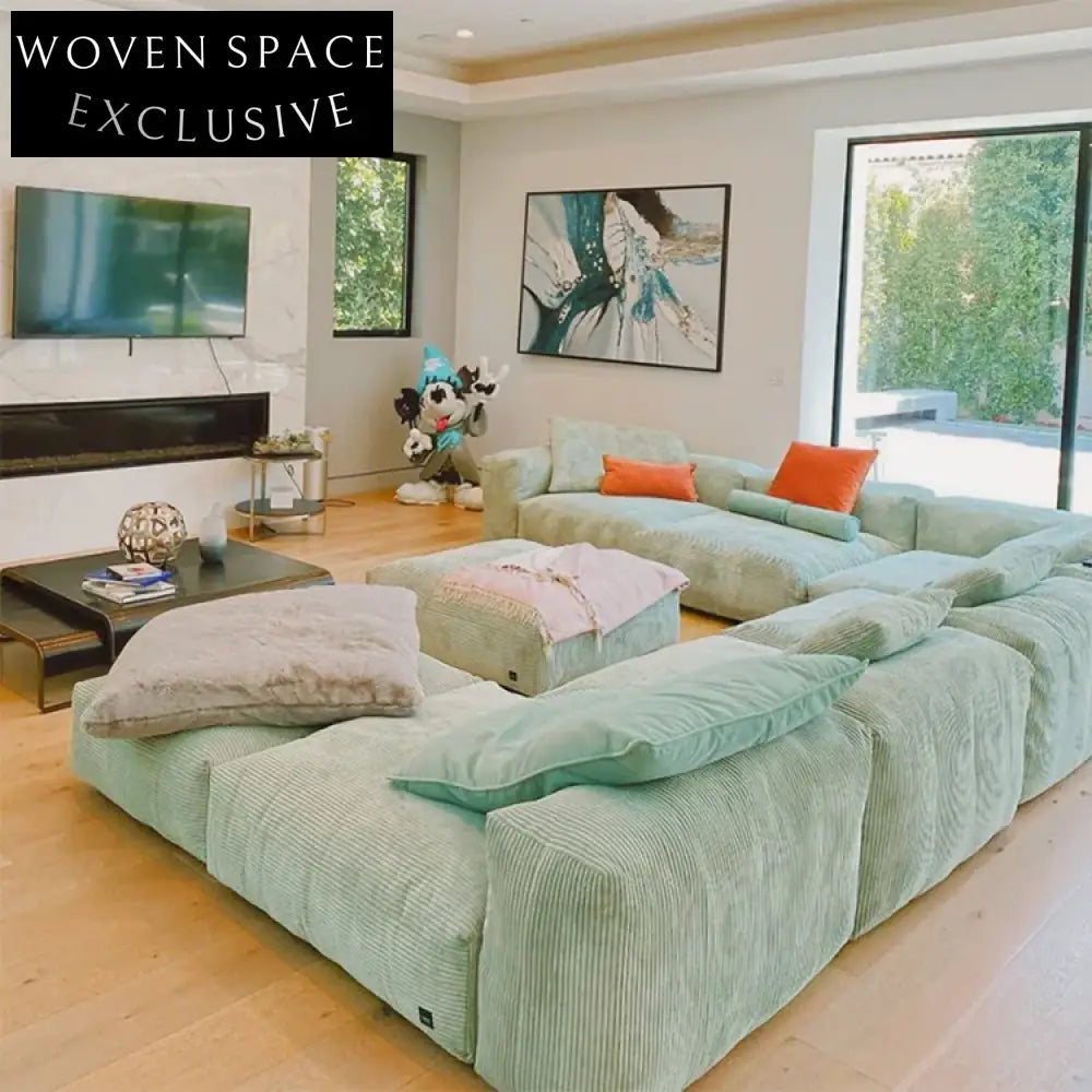 Luxury Modern Modular Sectional Sofa Couch with Ottoman for Living Room