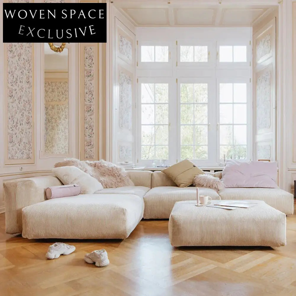 Luxury Modern Modular Sectional Sofa Couch with Ottoman for Living Room