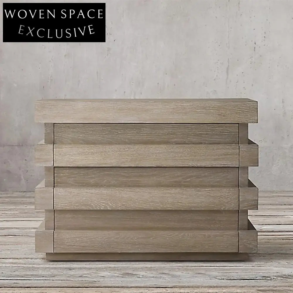 Luxury Modern Oak Wood Nightstand with Drawer - Minimalist Bedroom Storage