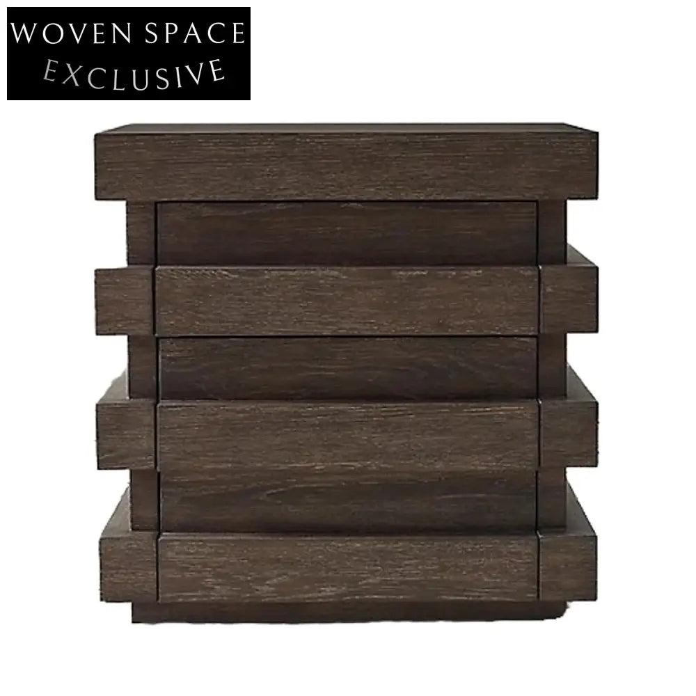 Luxury Modern Oak Wood Nightstand with Drawer - Minimalist Bedroom Storage