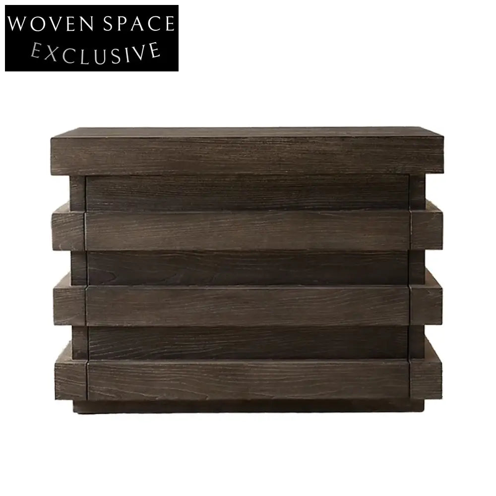 Luxury Modern Oak Wood Nightstand with Drawer - Minimalist Bedroom Storage