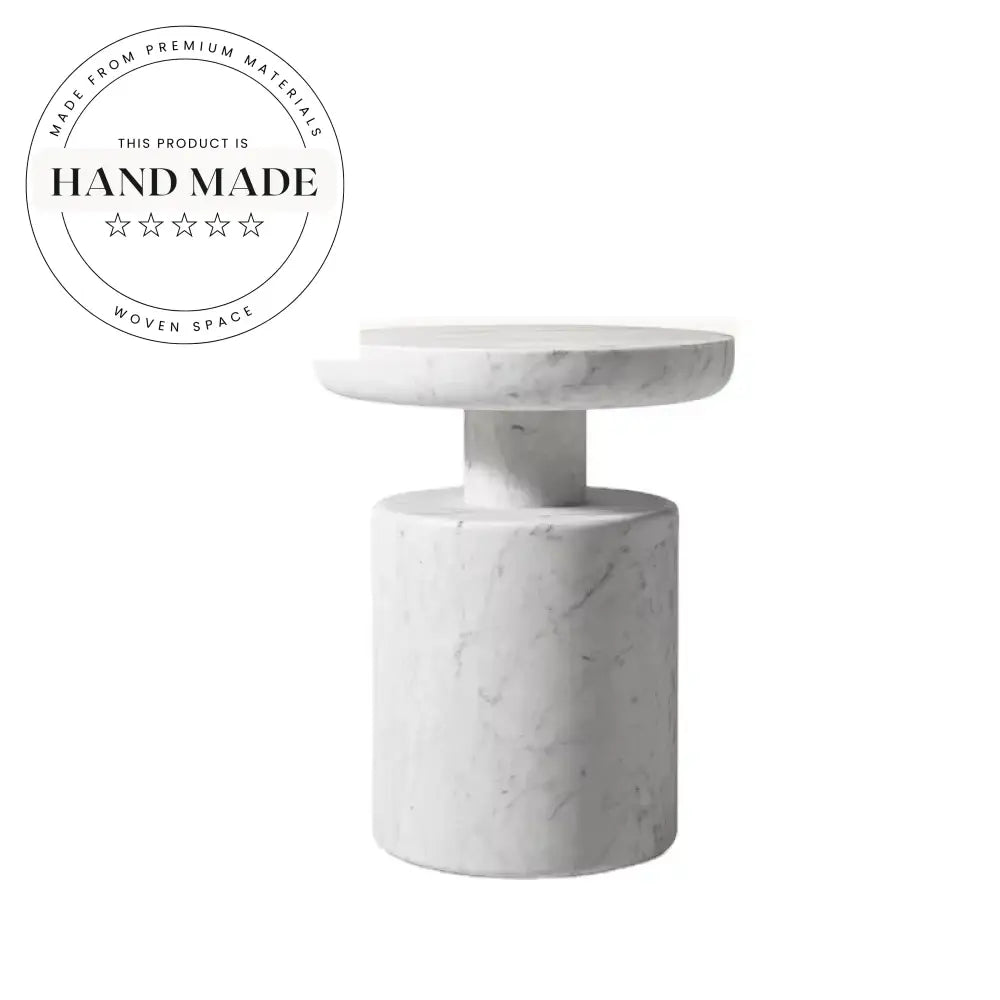 Luxury Modern Oval Travertine Stone Living Room Side Table