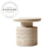 Luxury Modern Oval Travertine Stone Living Room Side Table