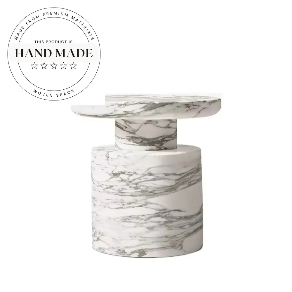 Luxury Modern Oval Travertine Stone Living Room Side Table