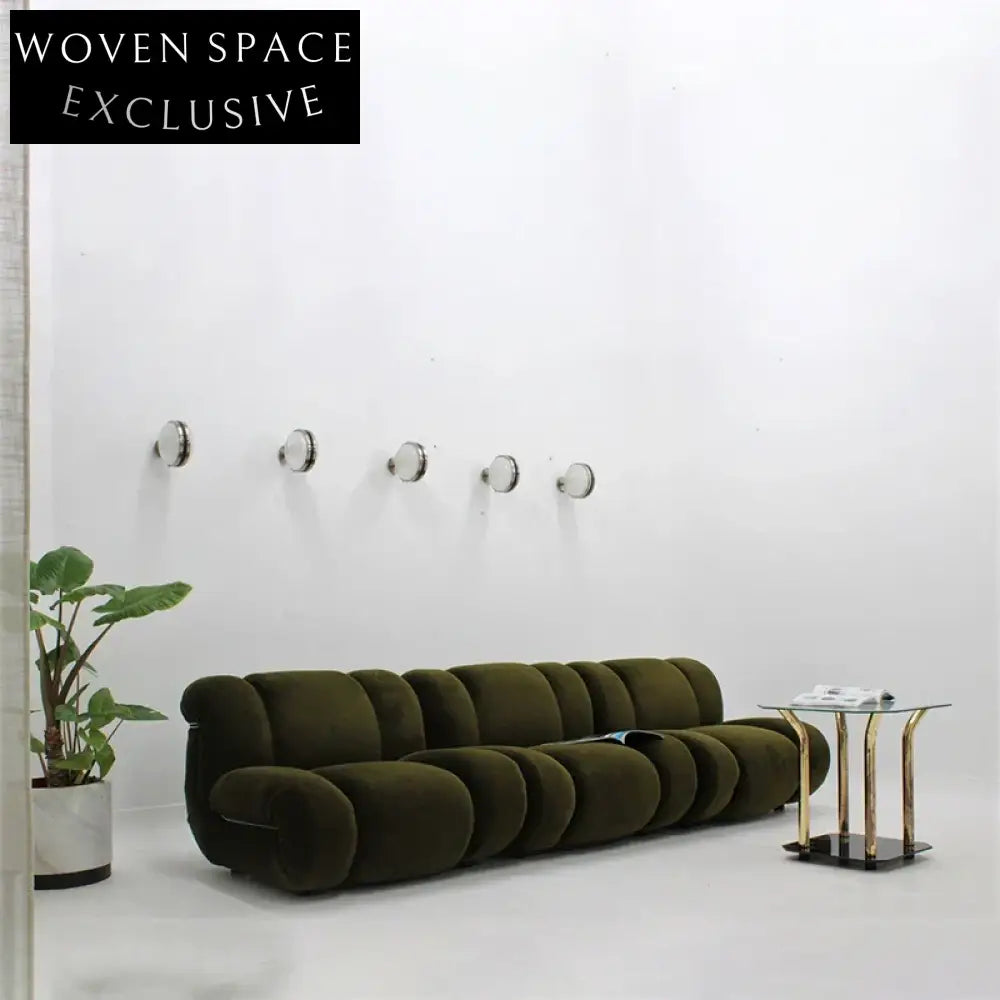 Luxury Modern Plush Boucle Fabric Modular Sectional Living Room Sofa