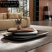 Luxury Modern Rotatable Wood Coffee Table Set for Living Room