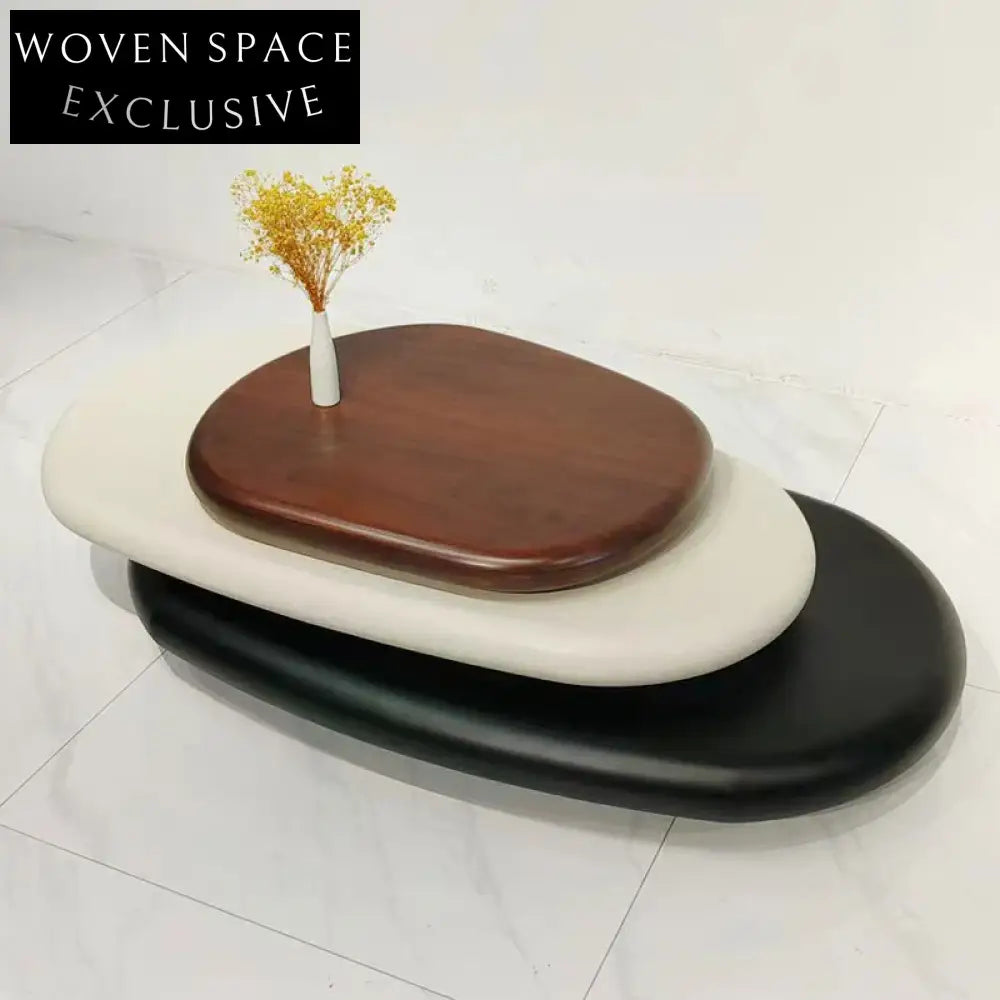 Luxury Modern Rotatable Wood Coffee Table Set for Living Room