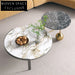 Luxury Modern Round Marble Top Coffee Table, Stainless Steel Base Accent Table
